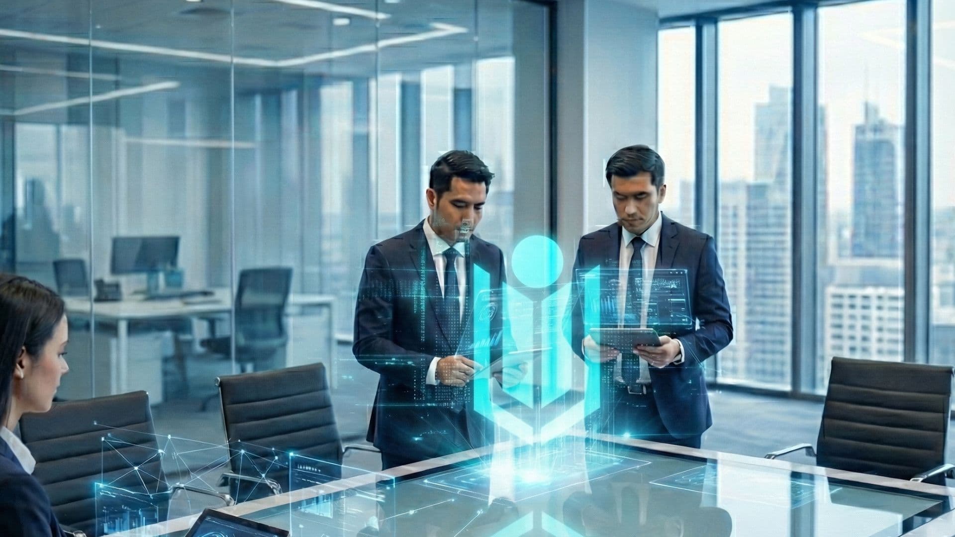 Man in a suit holding a gavel